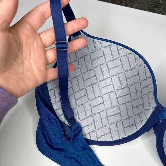 Victoria’s Secret blue heathered padded perfect coverage bra 38DD - Picture 6 of 7